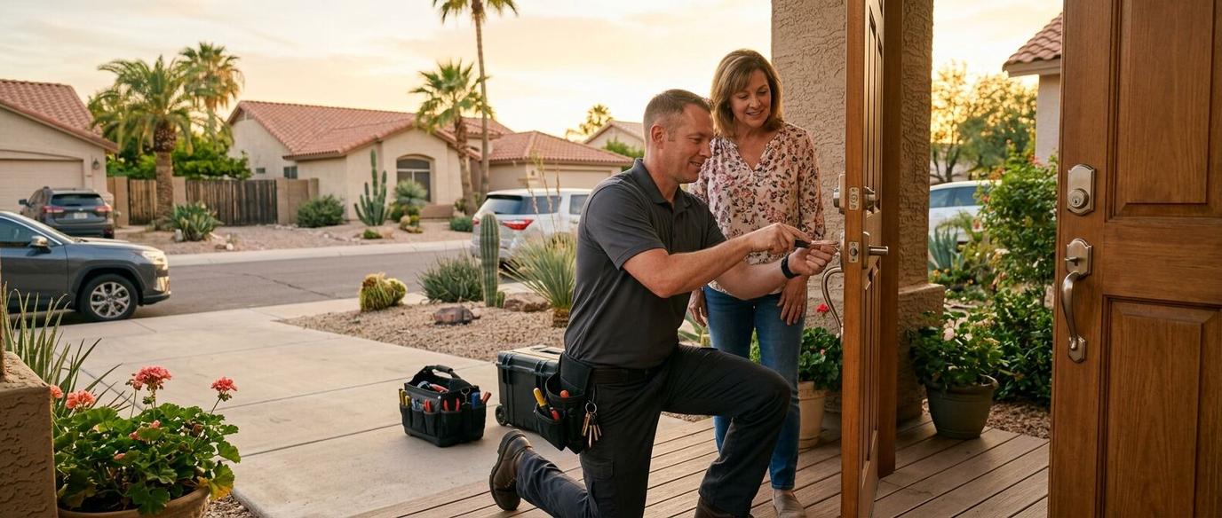 Professional locksmith phoenix technician at work in Phoenix